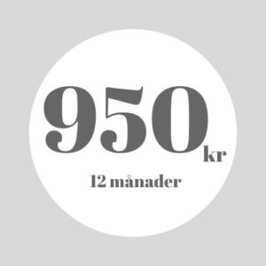 Pris 12 månader 950 Helår